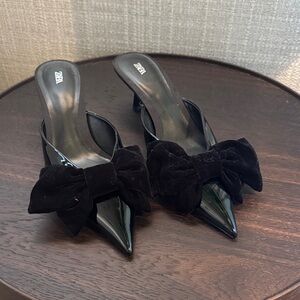 Zara Black Patent Bow Heels size 41